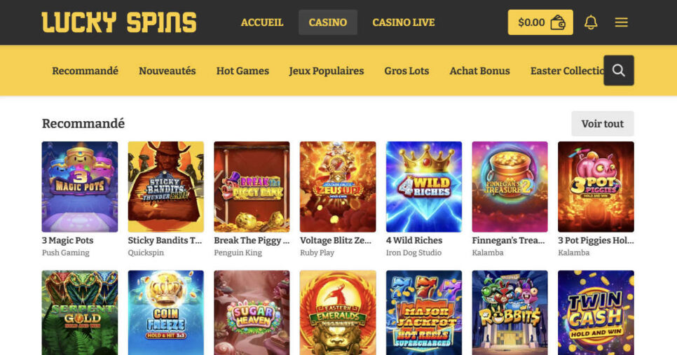 Casino en ligne Quebecois - LuckySpins